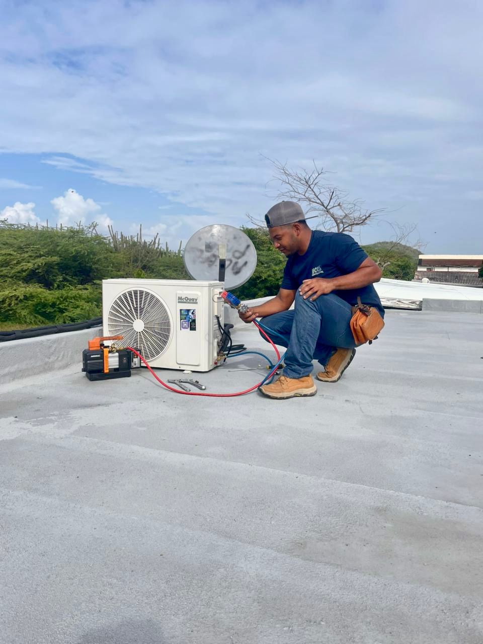 Home AC installation at Palm Beach villa